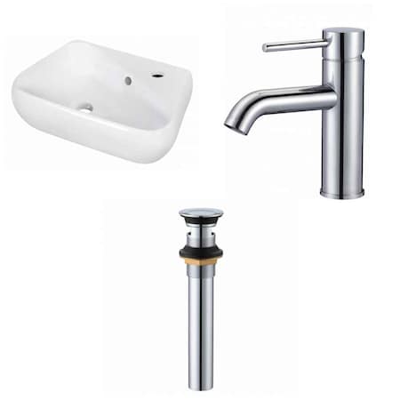 17.5-in. W Wall Mount White Vessel Set For 1 Hole Right Faucet